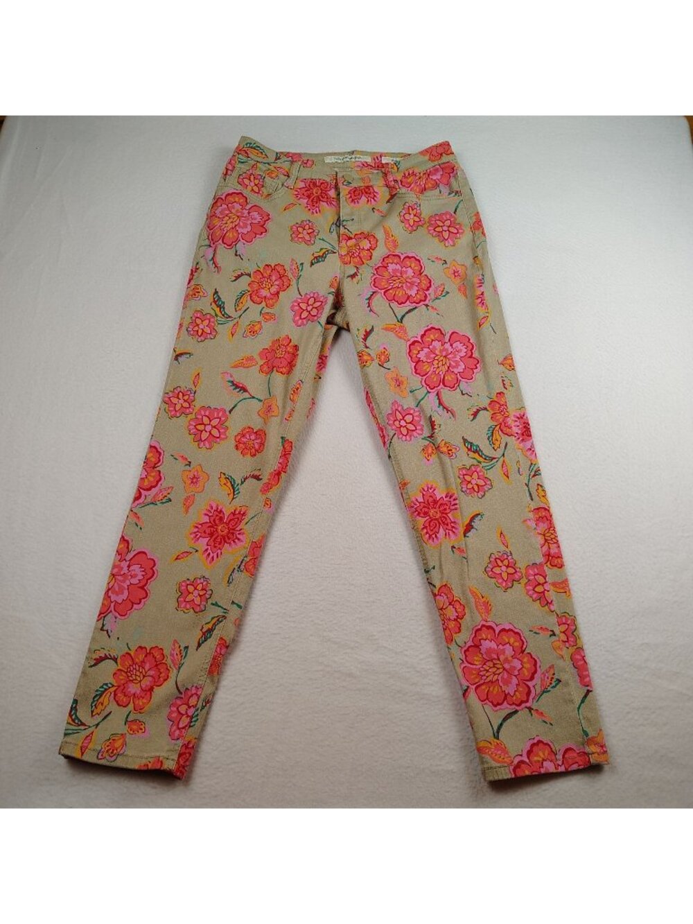 Jones New York Jeans SoHo Ankle Floral Khaki Pants Womens 12
